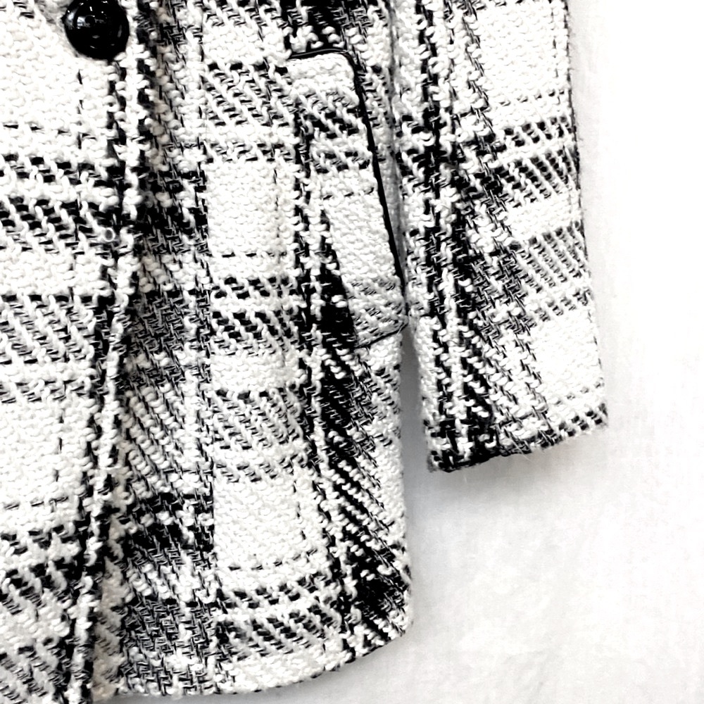 Classic Black & White Double Breasted Vintage Tweed Coat - Picture 4 of 10